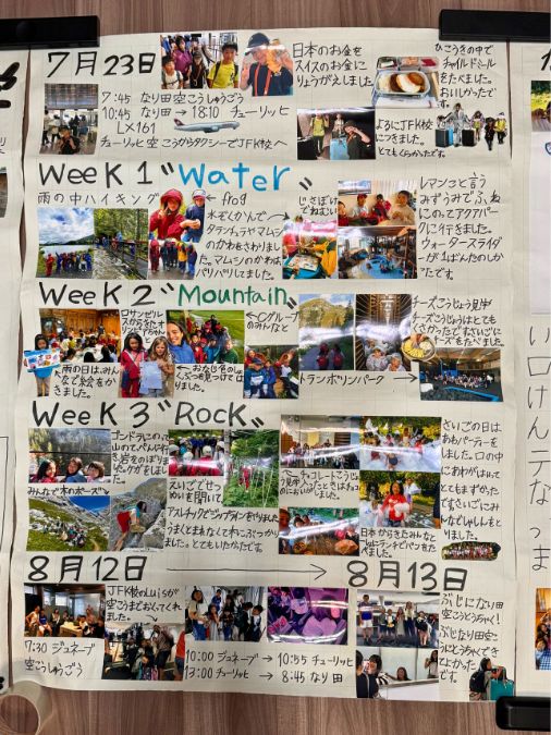 スイス寄宿学校JFK校サマーキャンプ参加後の手作りレポート