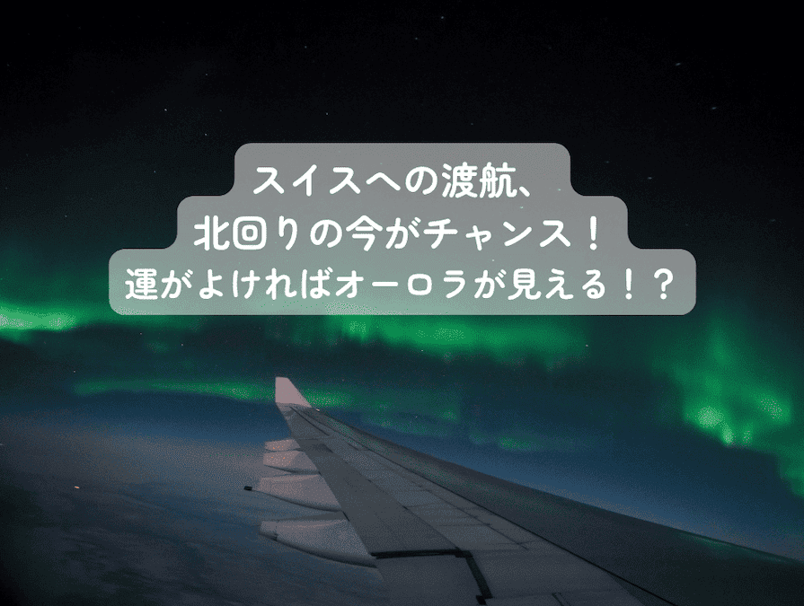 ロシア上空を避けた北回りルート（アンカレッジ経由）ではオーロラに遭遇できるチャンスがあります。